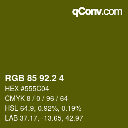 カラーコード: RGB 85 92.2 4 | qconv.com
