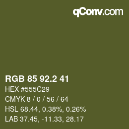 カラーコード: RGB 85 92.2 41 | qconv.com