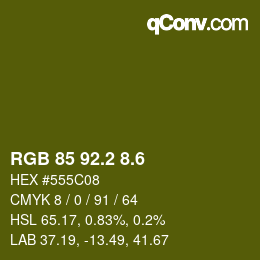 カラーコード: RGB 85 92.2 8.6 | qconv.com