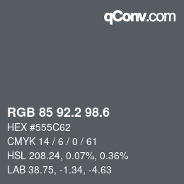 カラーコード: RGB 85 92.2 98.6 | qconv.com