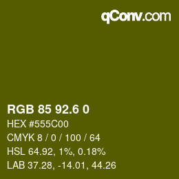 カラーコード: RGB 85 92.6 0 | qconv.com