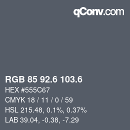 カラーコード: RGB 85 92.6 103.6 | qconv.com