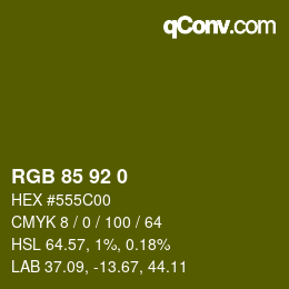 カラーコード: RGB 85 92 0 | qconv.com