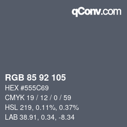 カラーコード: RGB 85 92 105 | qconv.com