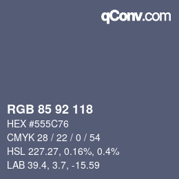 カラーコード: RGB 85 92 118 | qconv.com
