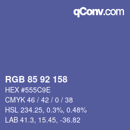 Color code: RGB 85 92 158 | qconv.com