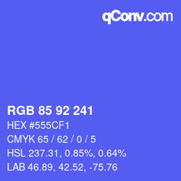 Color code: RGB 85 92 241 | qconv.com