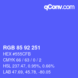 颜色代码: RGB 85 92 251 | qconv.com