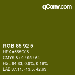 颜色代码: RGB 85 92 5 | qconv.com