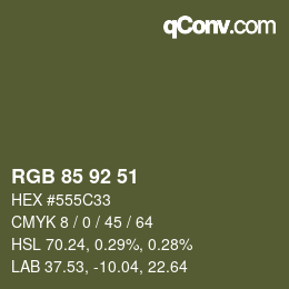 颜色代码: RGB 85 92 51 | qconv.com