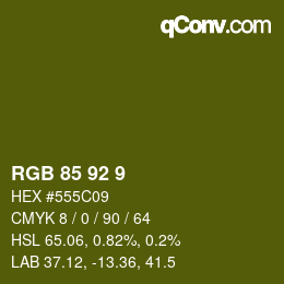 カラーコード: RGB 85 92 9 | qconv.com