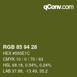 カラーコード: RGB 85 94 28 | qconv.com