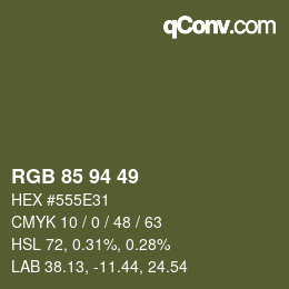 颜色代码: RGB 85 94 49 | qconv.com