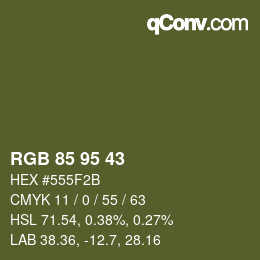 Color code: RGB 85 95 43 | qconv.com