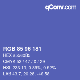 Color code: RGB 85 96 181 | qconv.com