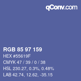カラーコード: RGB 85 97 159 | qconv.com