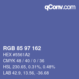 Color code: RGB 85 97 162 | qconv.com