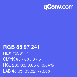 Color code: RGB 85 97 241 | qconv.com