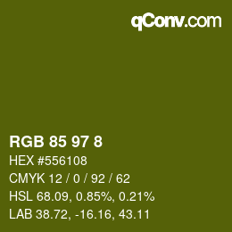 Color code: RGB 85 97 8 | qconv.com
