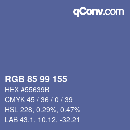 カラーコード: RGB 85 99 155 | qconv.com