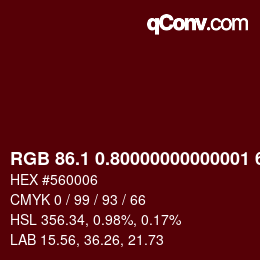 カラーコード: RGB 86.1 0.80000000000001 6 | qconv.com