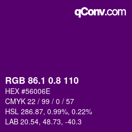 カラーコード: RGB 86.1 0.8 110 | qconv.com