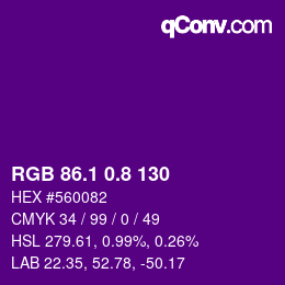 カラーコード: RGB 86.1 0.8 130 | qconv.com
