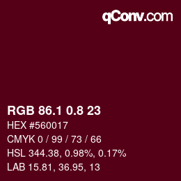 カラーコード: RGB 86.1 0.8 23 | qconv.com