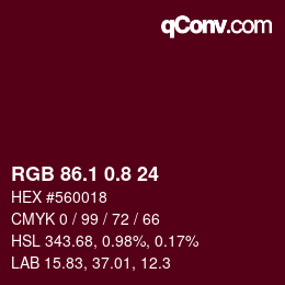 カラーコード: RGB 86.1 0.8 24 | qconv.com