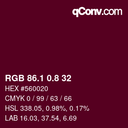 カラーコード: RGB 86.1 0.8 32 | qconv.com