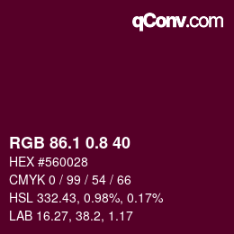 カラーコード: RGB 86.1 0.8 40 | qconv.com