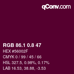 カラーコード: RGB 86.1 0.8 47 | qconv.com