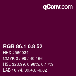 カラーコード: RGB 86.1 0.8 52 | qconv.com