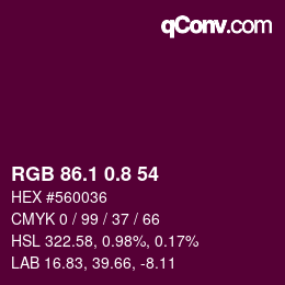 カラーコード: RGB 86.1 0.8 54 | qconv.com