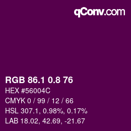 カラーコード: RGB 86.1 0.8 76 | qconv.com