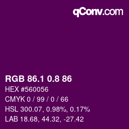 カラーコード: RGB 86.1 0.8 86 | qconv.com