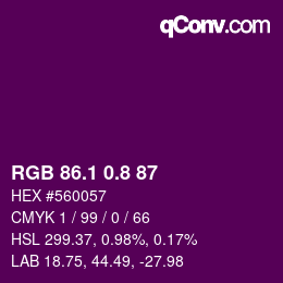 カラーコード: RGB 86.1 0.8 87 | qconv.com