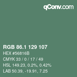 Color code: RGB 86.1 129 107 | qconv.com