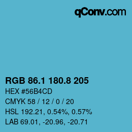 カラーコード: RGB 86.1 180.8 205 | qconv.com