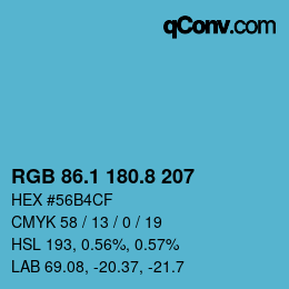 Color code: RGB 86.1 180.8 207 | qconv.com