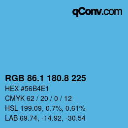 Color code: RGB 86.1 180.8 225 | qconv.com