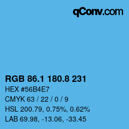 Color code: RGB 86.1 180.8 231 | qconv.com