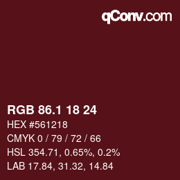 Color code: RGB 86.1 18 24 | qconv.com