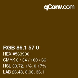 カラーコード: RGB 86.1 57 0 | qconv.com