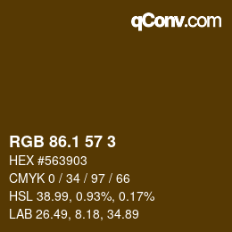 カラーコード: RGB 86.1 57 3 | qconv.com