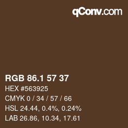 カラーコード: RGB 86.1 57 37 | qconv.com