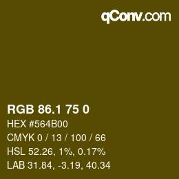 カラーコード: RGB 86.1 75 0 | qconv.com