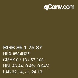 カラーコード: RGB 86.1 75 37 | qconv.com