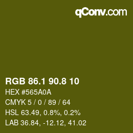 カラーコード: RGB 86.1 90.8 10 | qconv.com