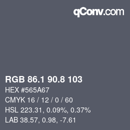 Color code: RGB 86.1 90.8 103 | qconv.com